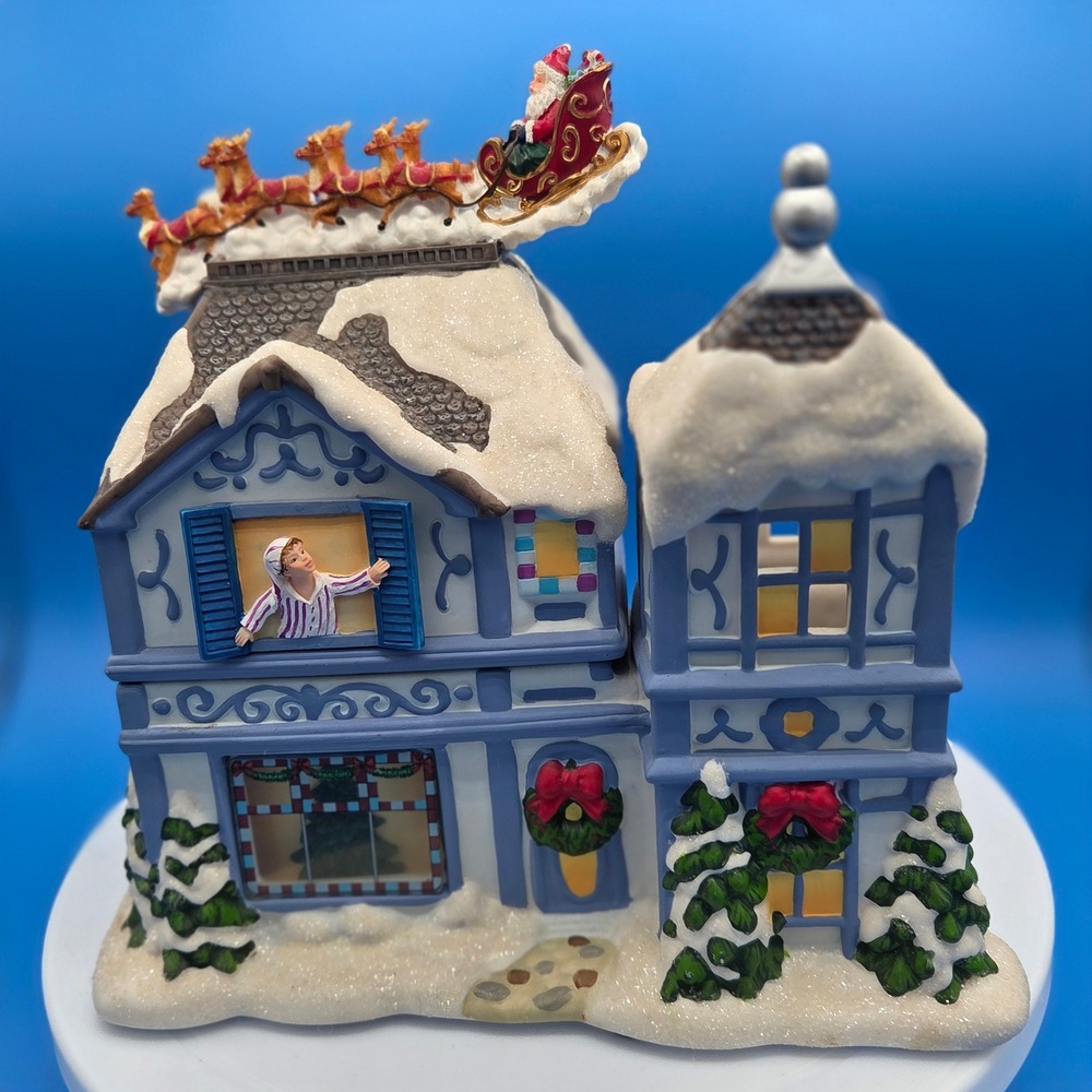 PartyLite Retired Twas The Night Before Christmas Musical House Tested See photo